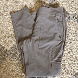 Athleta light weight grey pants.